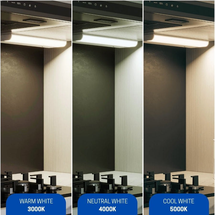 21 Inch LED Under Cabinet Light, 9W, 3CCT 3000K/4000K/5000K, 720 Lumens, Hardwired, On/Off Switch, CRI 80+, ETL Certified – Ideal for Kitchen, Pantry, Closet, Workbench, Office, Garage, and Display Lighting