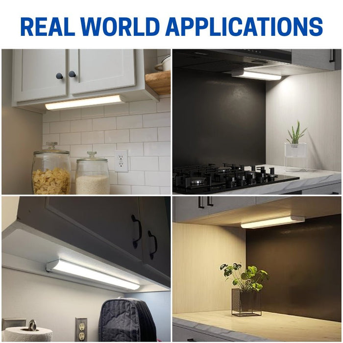 21 Inch LED Under Cabinet Light, 9W, 3CCT 3000K/4000K/5000K, 720 Lumens, Hardwired, On/Off Switch, CRI 80+, ETL Certified – Ideal for Kitchen, Pantry, Closet, Workbench, Office, Garage, and Display Lighting
