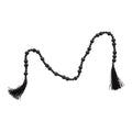 MATTE BLACK WITH BLACK RAFFIA