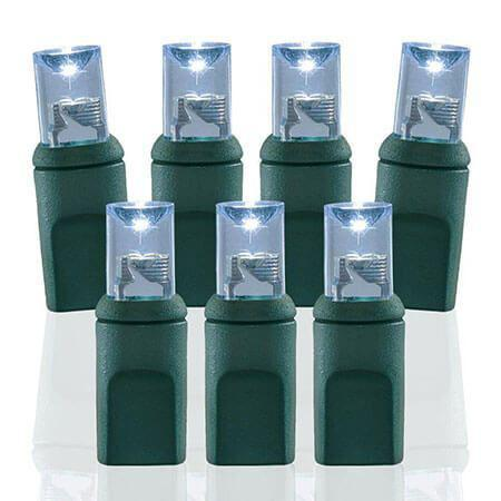 50-light 5MM LED twinkle mini lights Pure White on green wire
