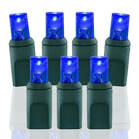 Certified Lights 50L blue mini LED lights with concave wide angle bulbs and standard adapter. 75,000 hour bulb life.