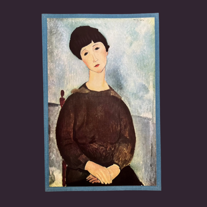 Rare Vintage Mid-Century Modigliani “Seated Woman” Swiss Portrait Art Print
