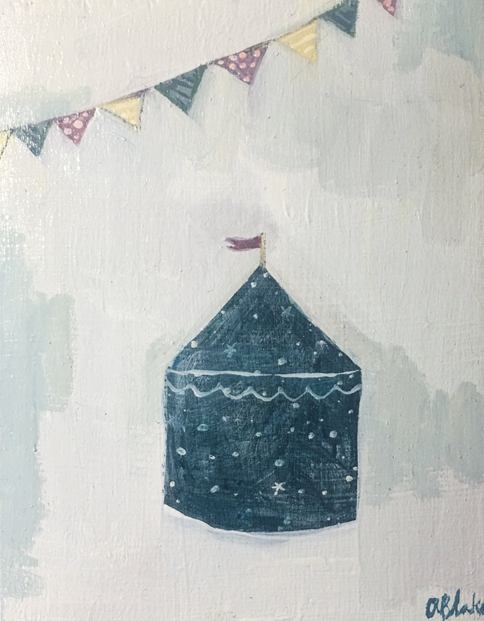 A circus made of stars - original oil painting on wood