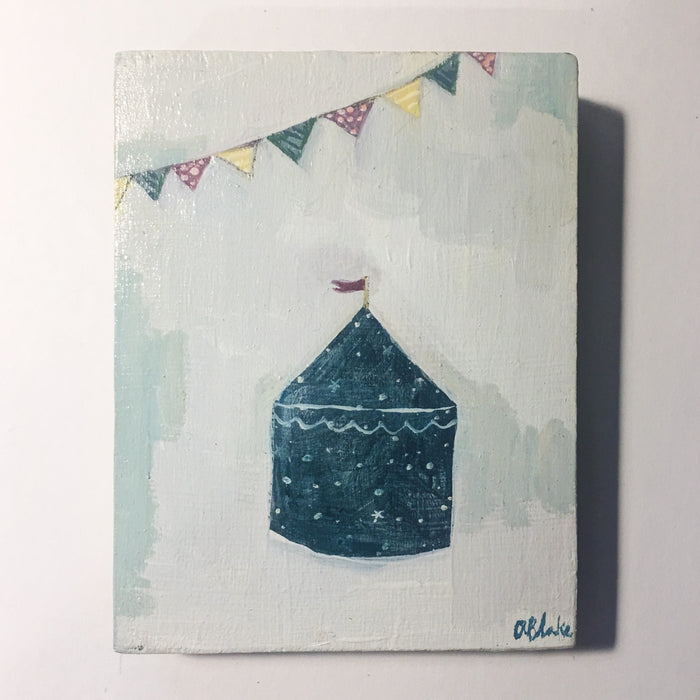 A circus made of stars - original oil painting on wood