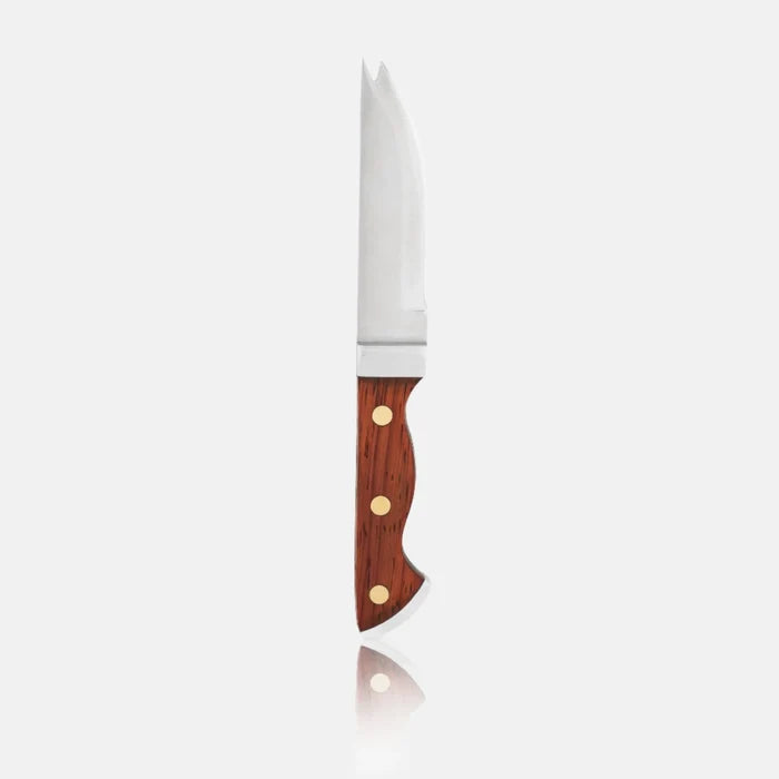 7-inch Acacia Wood Bartender Knife with double-tipped stainless steel blade and riveted handle.