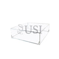 Acrylic Display Box Cake Stand w Lid Opening, 12x4in, Clear
