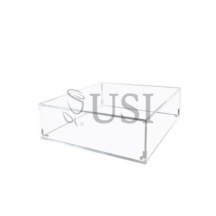 Acrylic Display Box Cake Stand w Lid Opening, 12x4in, Clear