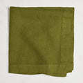 Aloe Green HG Signature Hand-dyed Linen Napkin, 22-inch square, folded.