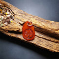 Amulet,Yak Bone Carved Buddha Eye Pendant - Tibetan Buddhist amulet, front view