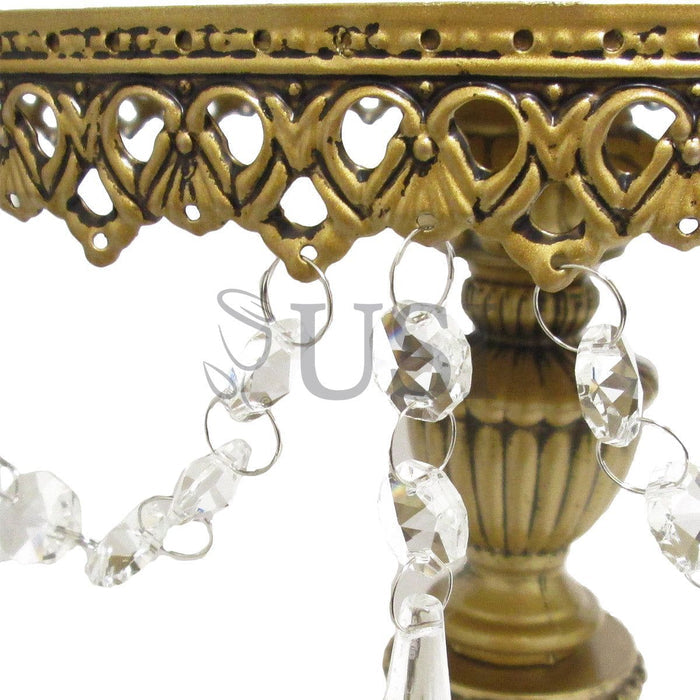 Antique Gold Royal Cake Stand, 11.5inH x 12inD, Gold