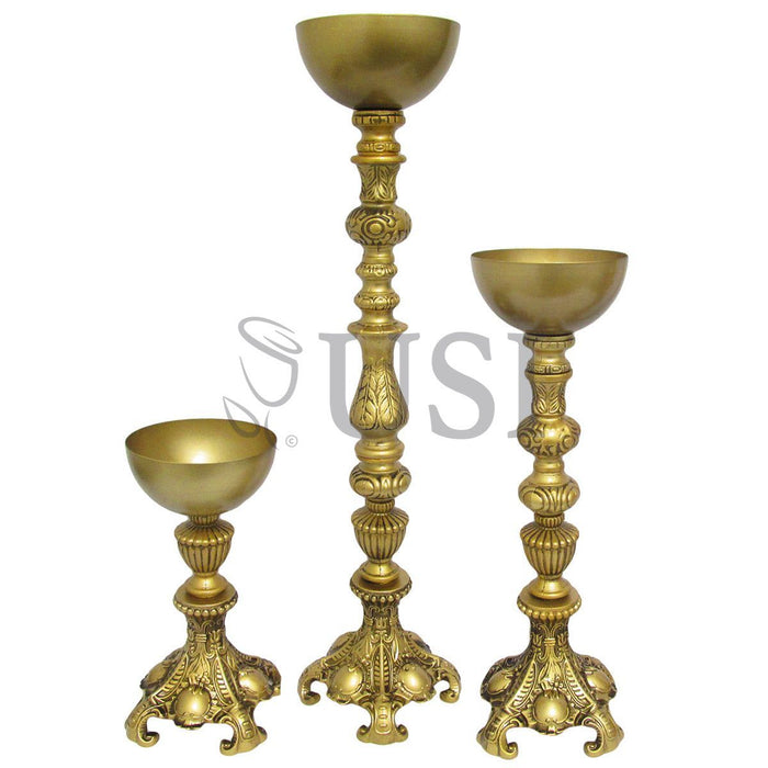 Antique Gold Royal Flower Bowl Centerpiece, 27.75in, Gold