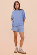 Apres Pool Short Sleeve Top and Shorts Set - Curvy