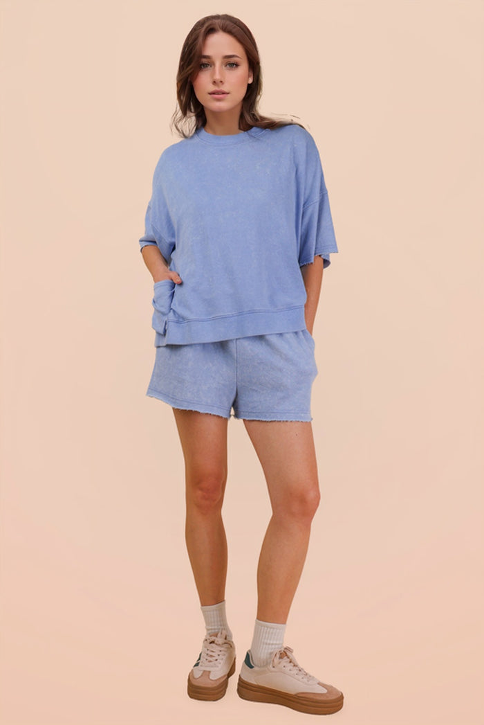 Apres Pool Short Sleeve Top and Shorts Set - Curvy