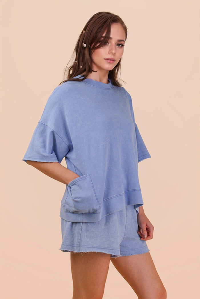 Apres Pool Short Sleeve Top and Shorts Set - Curvy