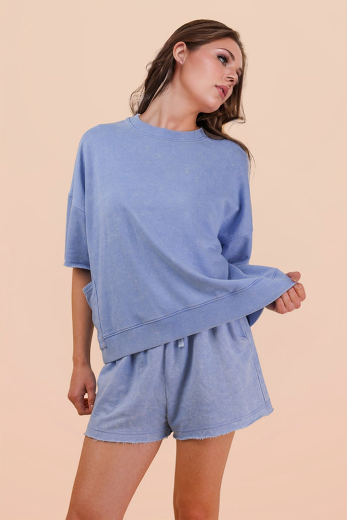 Apres Pool Short Sleeve Top and Shorts Set - Curvy