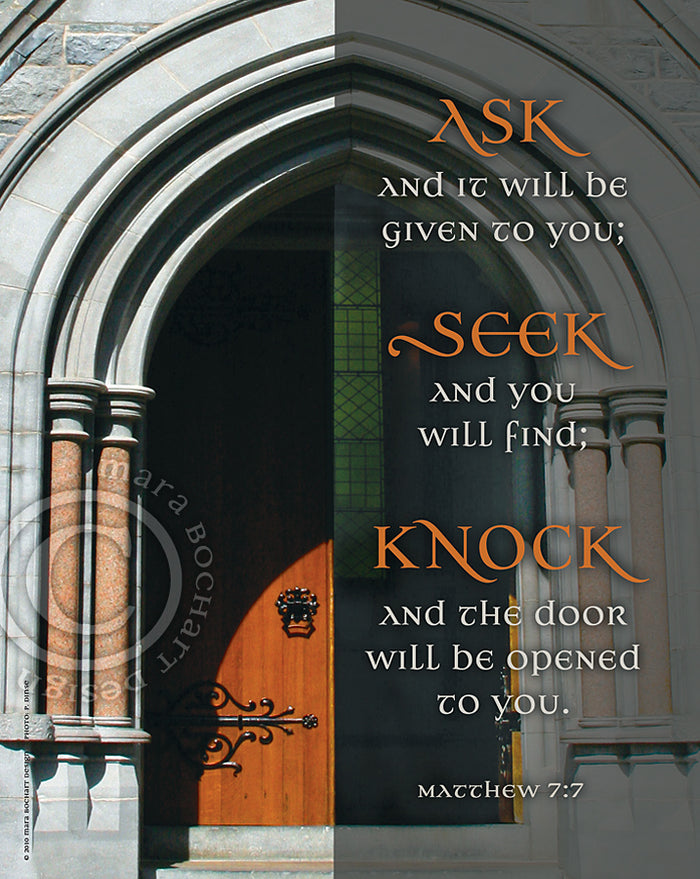 Ask Seek Knock - premium canvas