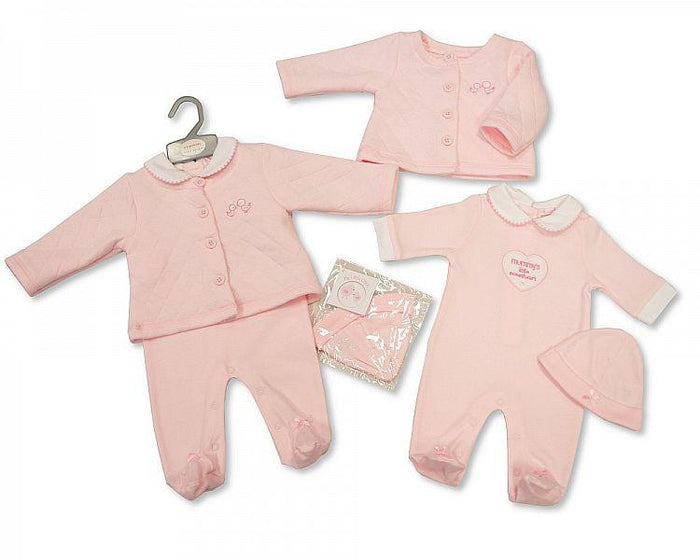 Baby Girls 2pcs Set with Hat - Mummy - NB-3M - (BIS-2026-1867) - Kidswholesale.co.uk
