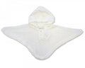 Baby Knitted Poncho - White - NB/6M - (BW-10-467W) - Kidswholesale.co.uk