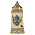 German beer stein 0.7L Gutsheren with metal eagle crest and lid