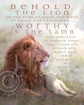 Behold Lion Lamb - Vertical - premium canvas