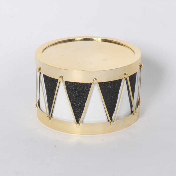 Black and White Glitter Decorative Drum