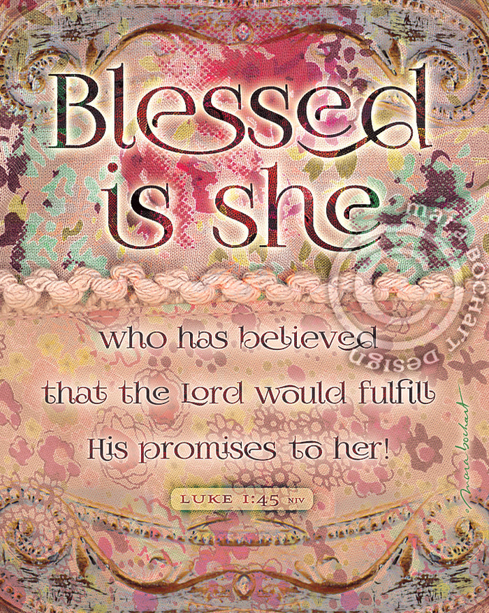 Blessed Is She - premium canvas