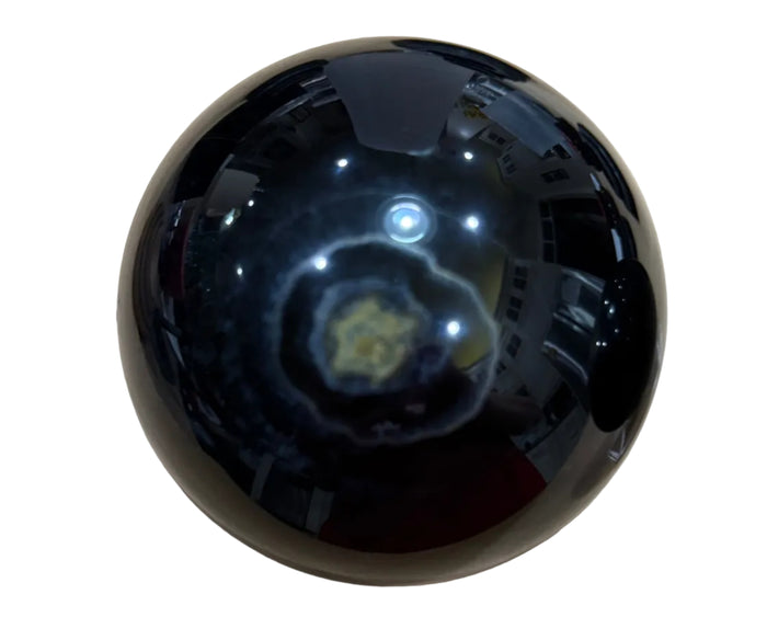 Garland Workshop & Lapidary Blue High Grade Tigers Eye Sphere — side view