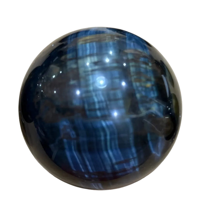 Garland Workshop & Lapidary Blue High Grade Tigers Eye Sphere — detail view