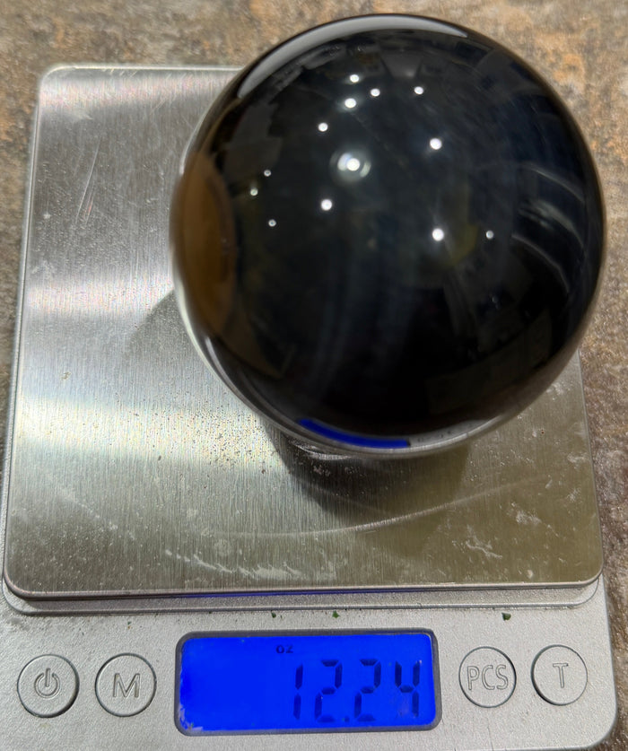 Garland Workshop & Lapidary Blue High Grade Tigers Eye Sphere — lighting detail