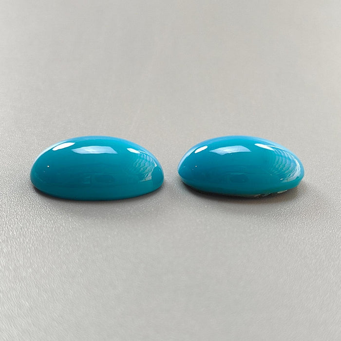 Blue Turquoise Gemstone Cabochon: 31.50cts Natural Sleeping Beauty Arizona Turquoise Oval Shape 22*15mm - 23*14.5mm 2pcs December Birthstone