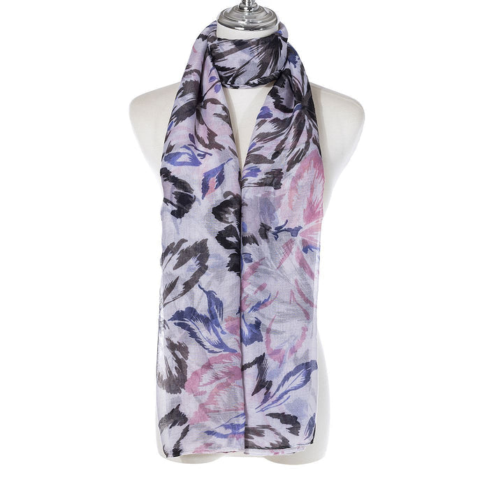 Bold Floral Scarf Black