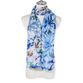 Bold Floral Scarf Blue
