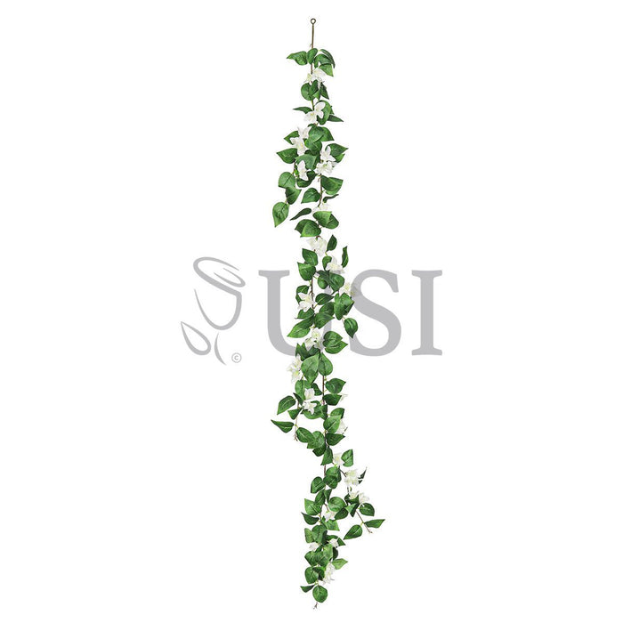 Bougainvillea Flower Garland, 6ft, Cream White