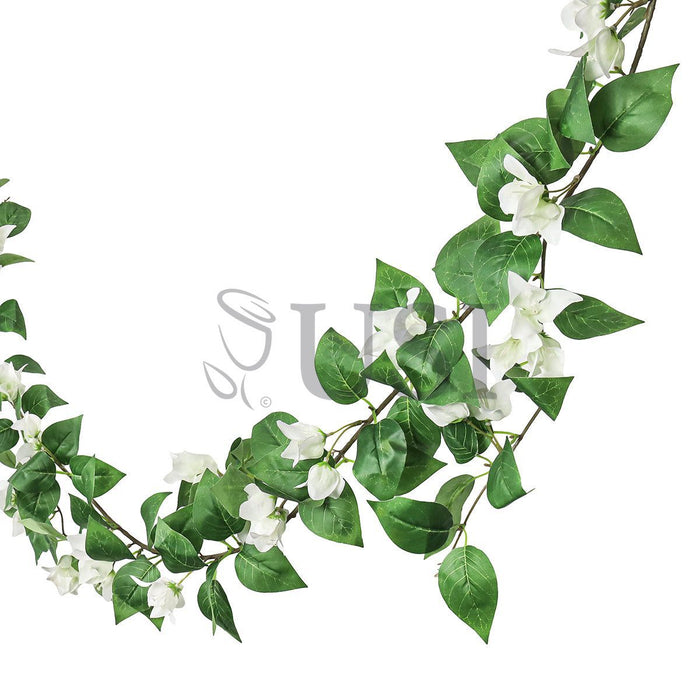 Bougainvillea Flower Garland, 6ft, Cream White
