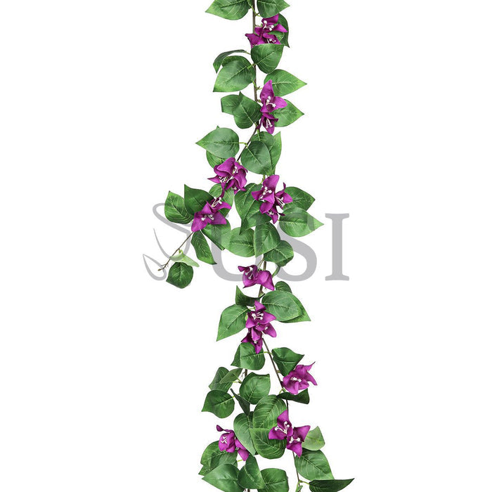 Bougainvillea Flower Garland, 6ft, Purple