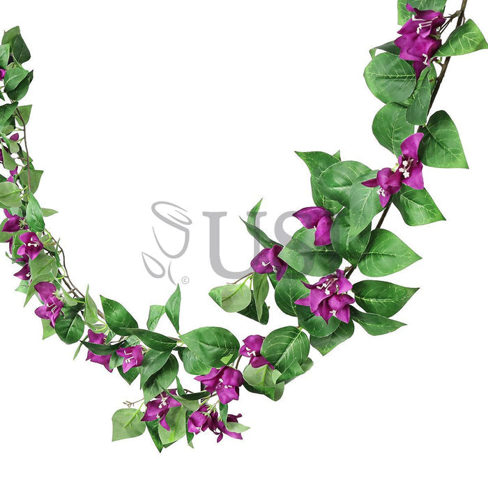 Bougainvillea Flower Garland, 6ft, Purple
