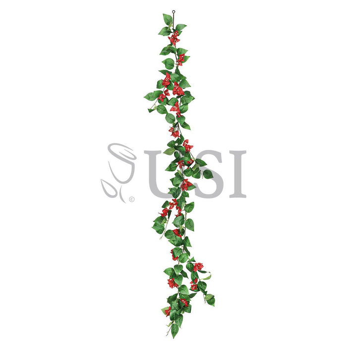 Bougainvillea Flower Garland, 6ft, Red