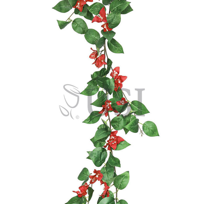 Bougainvillea Flower Garland, 6ft, Red