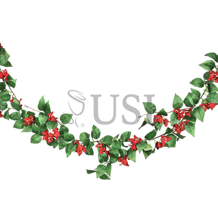 Bougainvillea Flower Garland, 6ft, Red