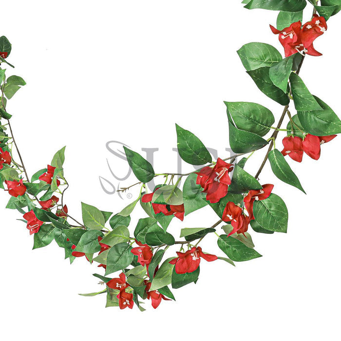 Bougainvillea Flower Garland, 6ft, Red