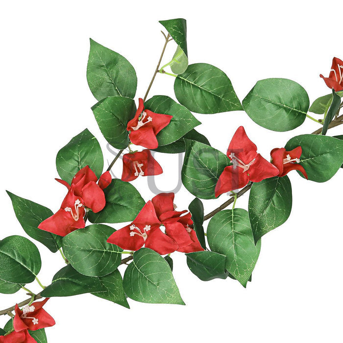 Bougainvillea Flower Garland, 6ft, Red
