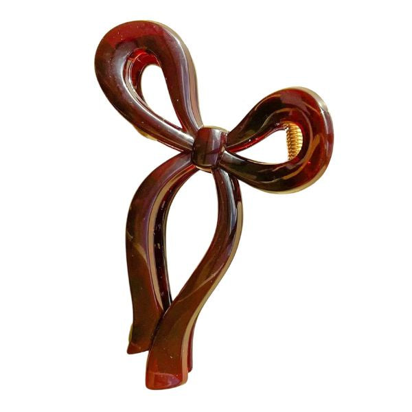 Bow Claw Clip Brown