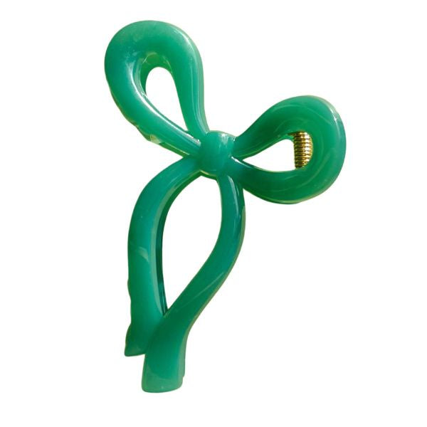 Bow Claw Clip Green