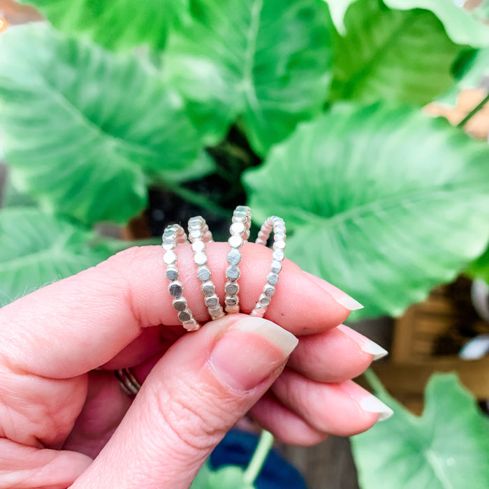 Bubble Stacking Ring Silver