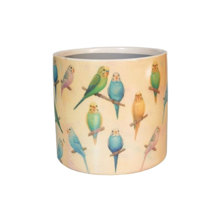 Budgie Planter Yellow & Blue 17cm