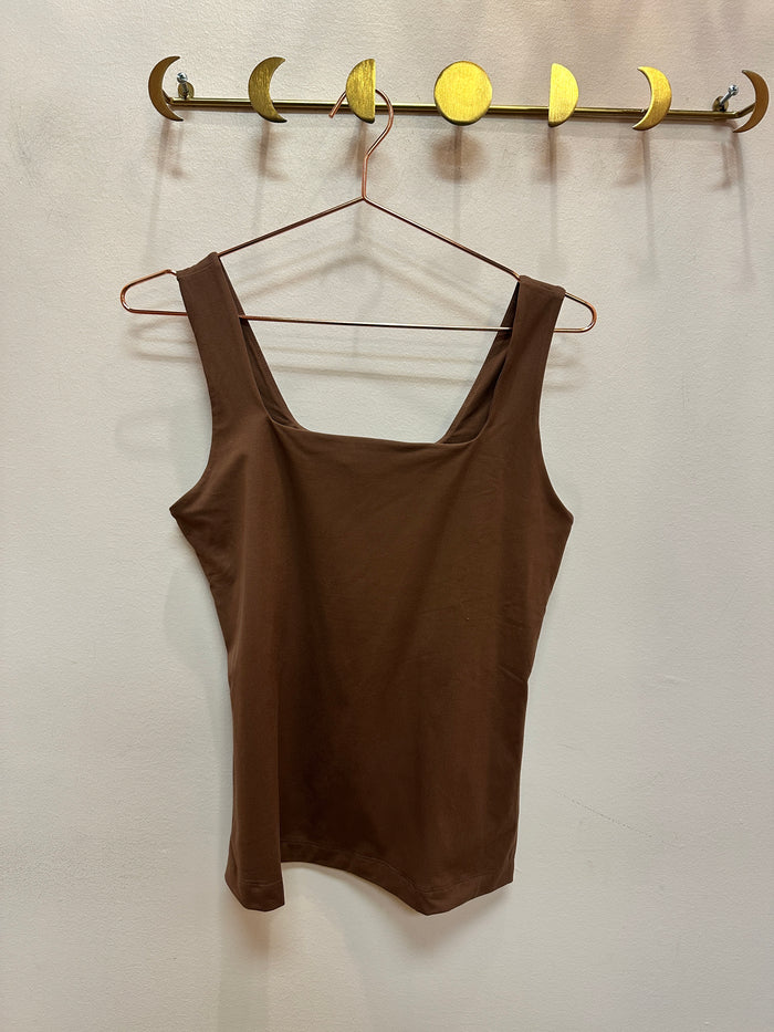 Butter Square Neck Tank - Smoky Topaz (Curvy Available)