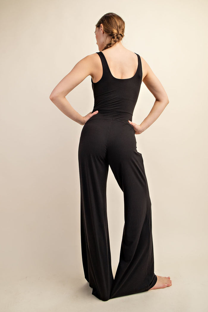 Butter Wide Leg Black Jumpsuit - Curvy Available