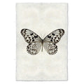 Butterfly #14 handmade paper wall art print, black and white butterfly on textured paper.