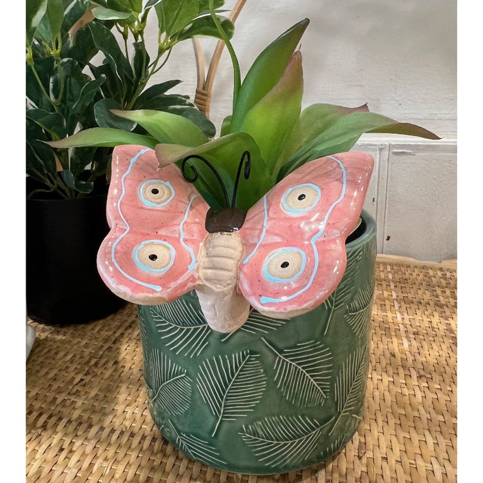 Butterfly Pot Hanger Pink 10cm