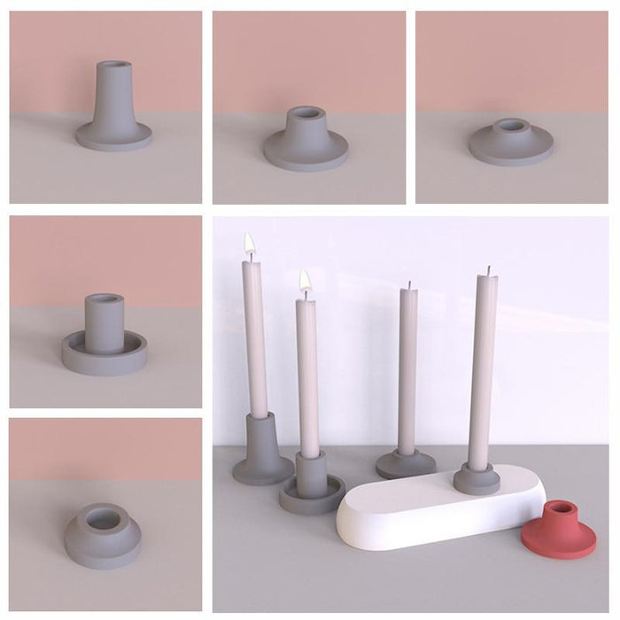 "C56" candle holder silicone mold - madmolds -